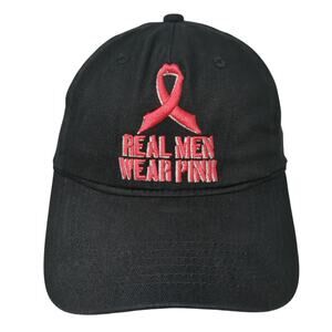 Real Men Wear Pink 5 Panel Cap Black One Size Embroidered Support The Cure